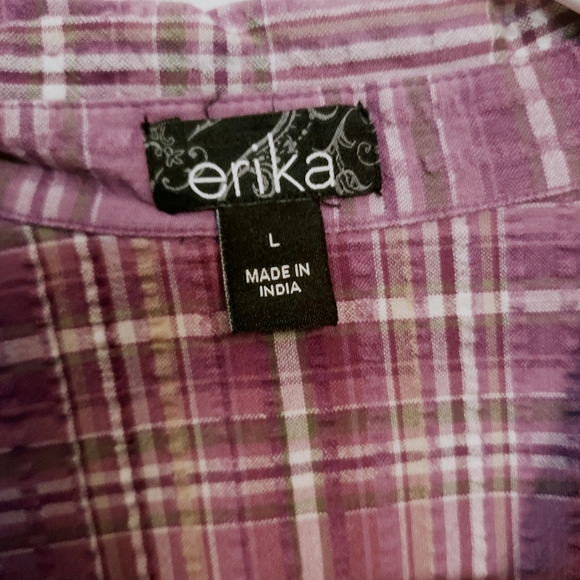Erika Womens Button Up Blouse Large - Picture 2 of 8